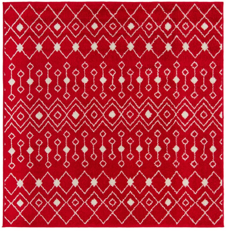 5' 3 x 5' 3 Boswell · Geometric trellis rug, burgundy and ivory