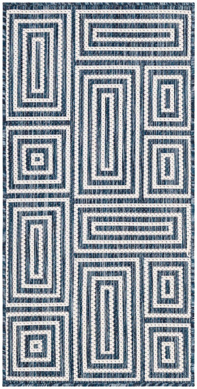 2' x 4' Cumberland · Geometric Outdoor Rug, blue
