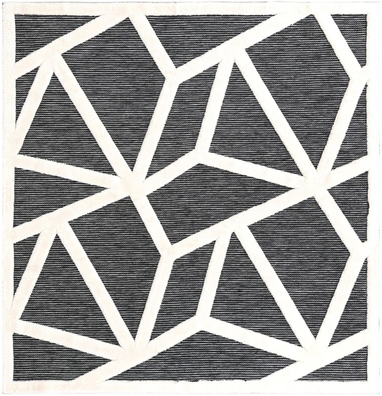 Sutter · Geometric line rug, gray and ivory