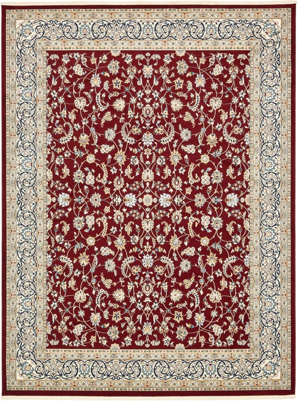 10' x 13' Blakemore · Floral rug, burgundy and cream