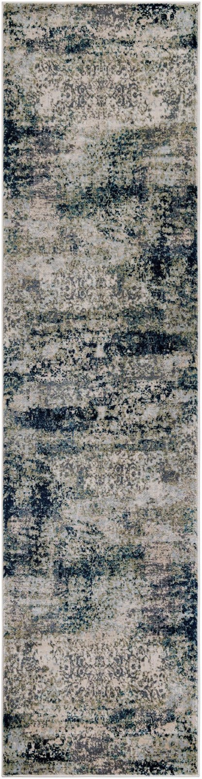 2' 7 x 10' Edmund · Abstract rug, navy and beige