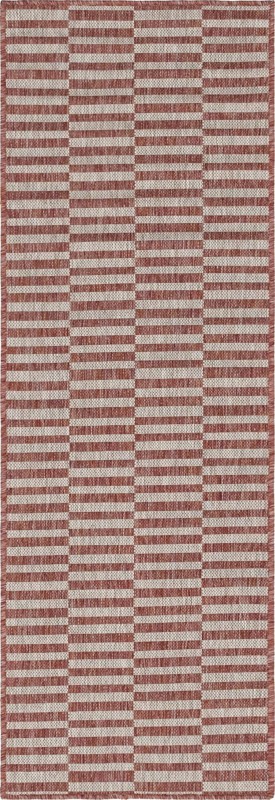 Ainsley · Geometric Outdoor Rug, rustred