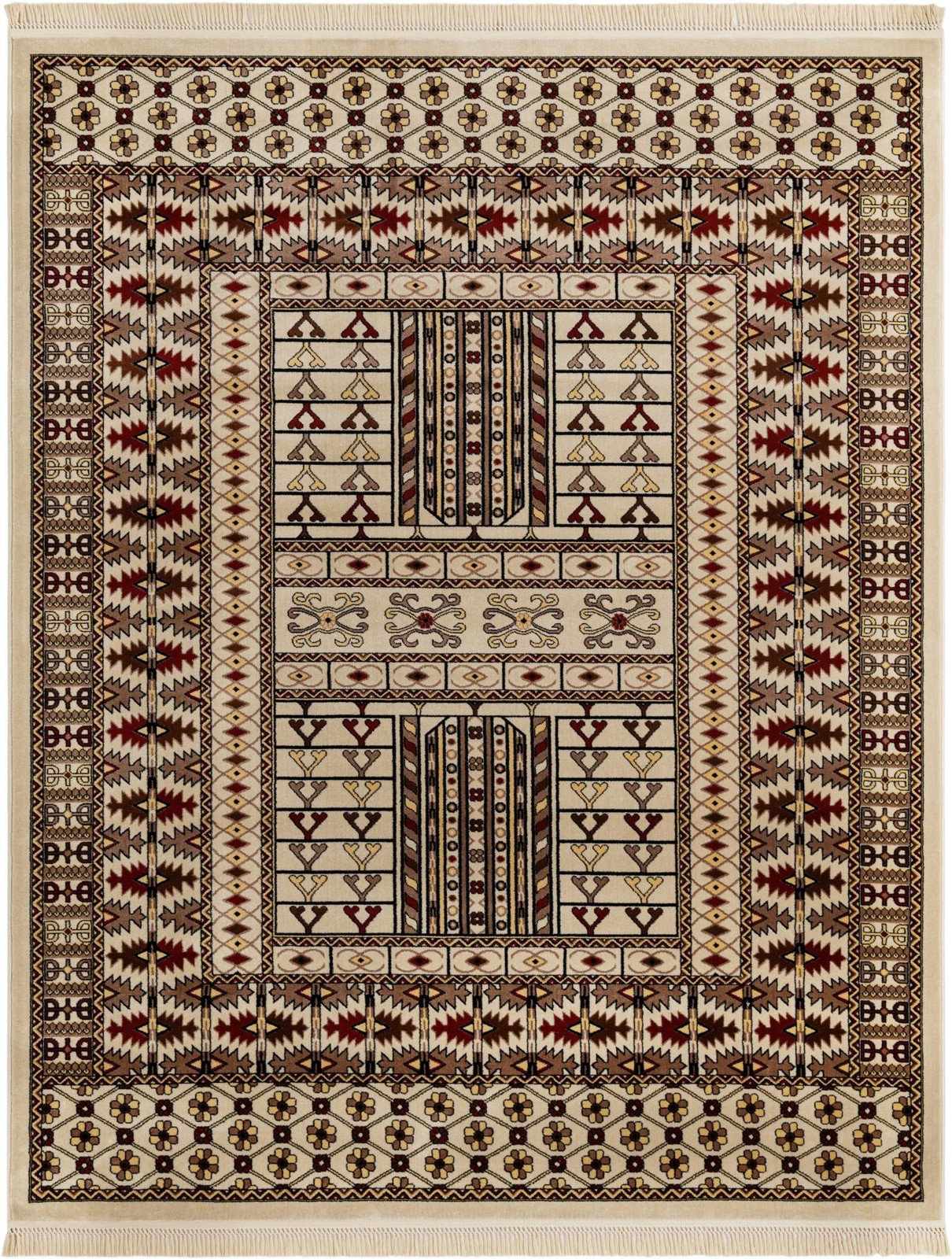 7' 10 x 10' Pitcairn · Southwestern round rug, beige and brown