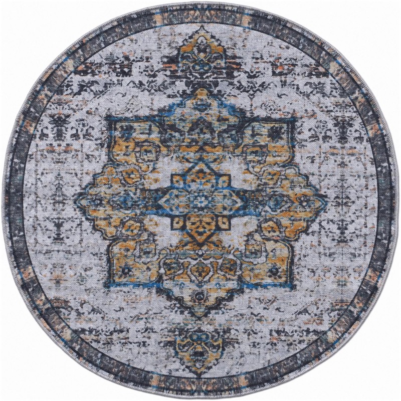 Rideout · Medallion rug, white and blue