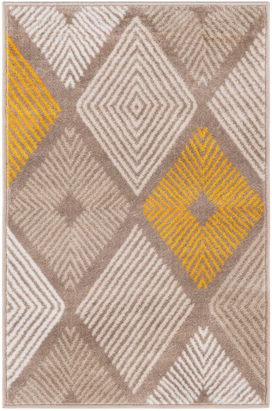 2' x 3' 1 Partridge · Argyle rug, ivory and yellow