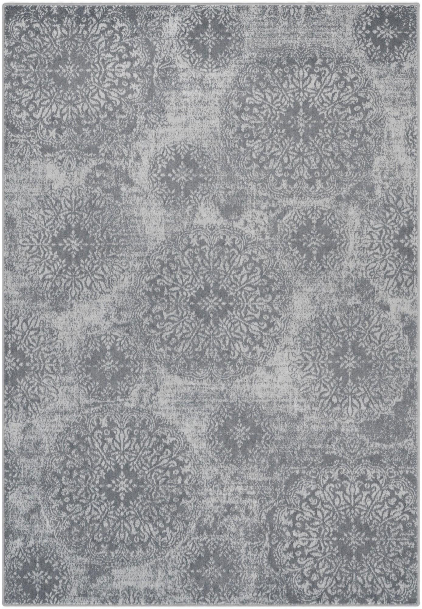7' x 10' Blakemore · Distressed medallion rug, slate and grey