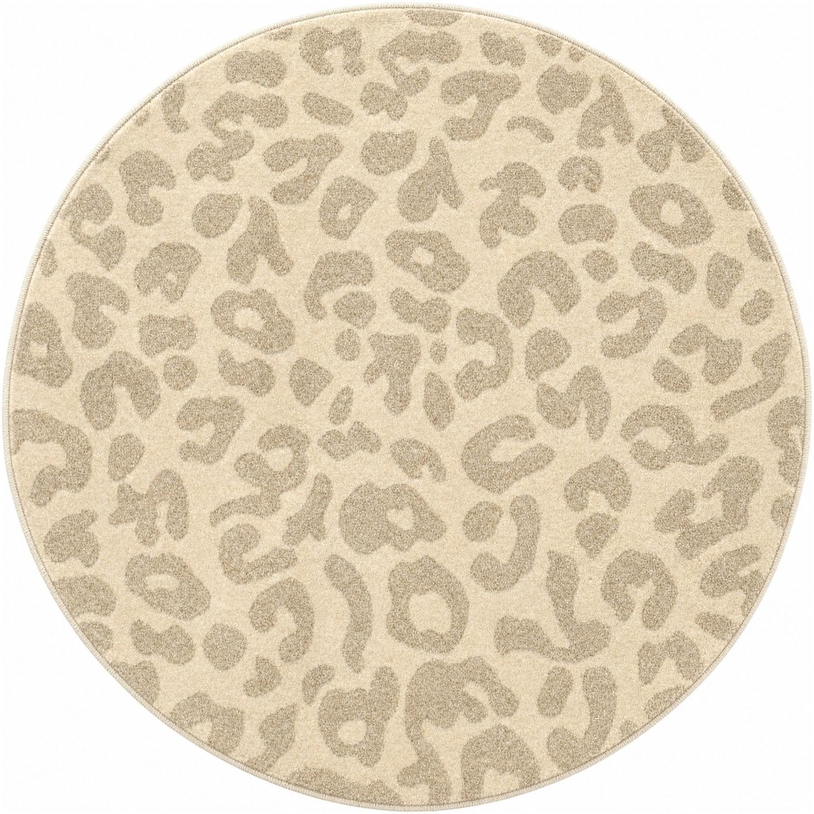 3' x 3' Linnet · Animal print rug, ivory