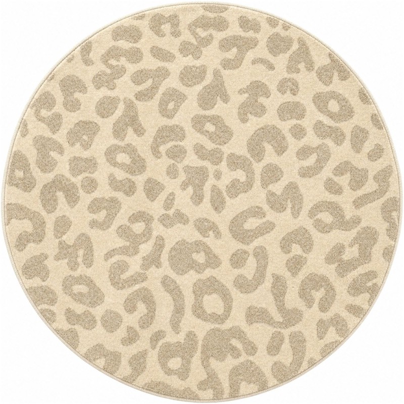 3' x 3' Linnet · Animal print rug, ivory