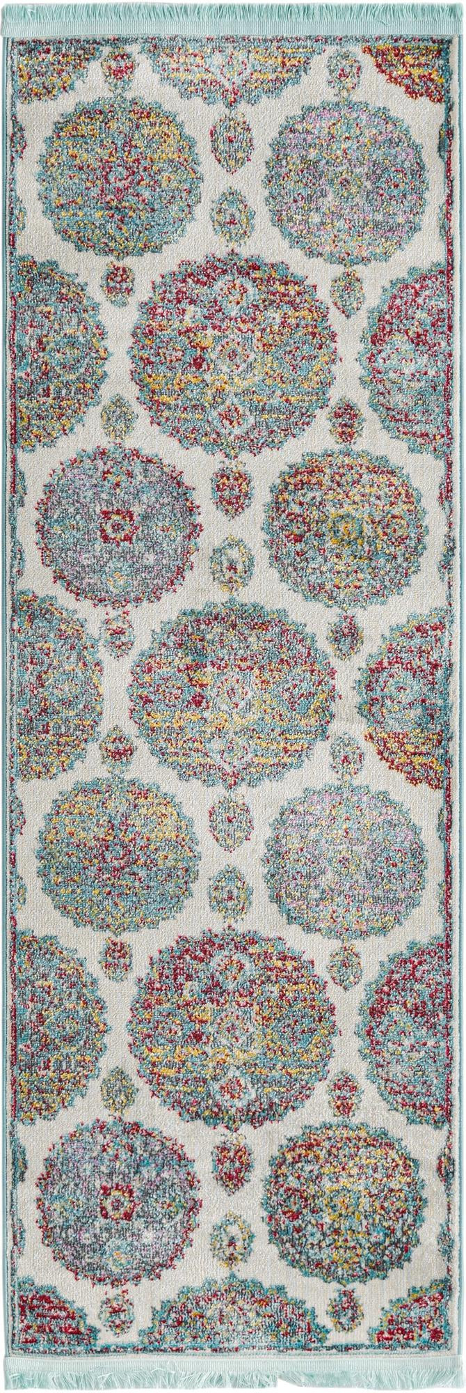 2' 2 x 6' Mather · Medallion rug, cream and multi