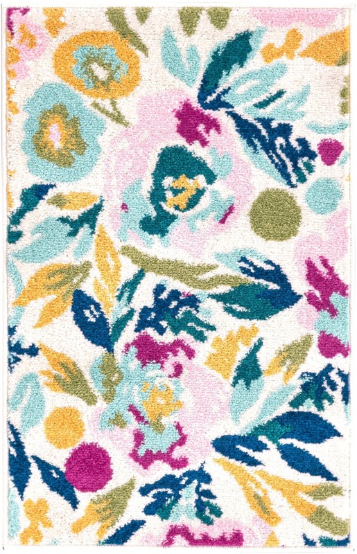 2' x 3' Millicent · Floral rug, multicolor and white