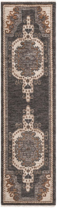 2' x 7' 7 Haskell · Medallion rug, blue and beige