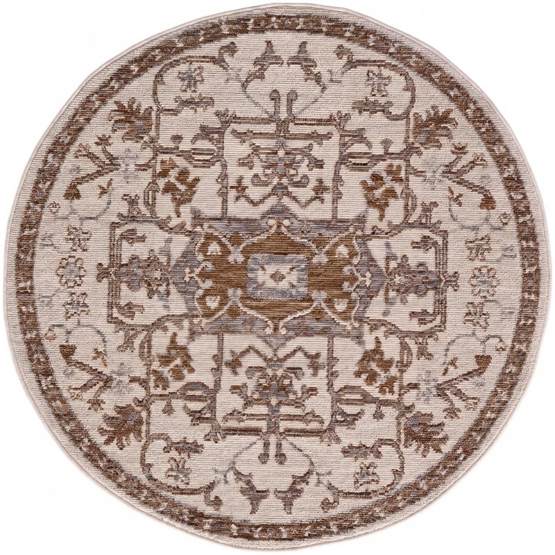 5' x 5' Colter · Border rug, ivory