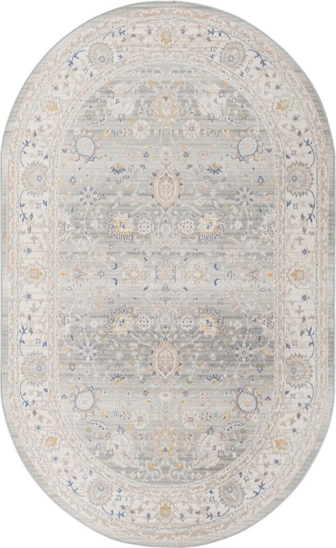 5' x 8' McKay · Border rug, cloud gray