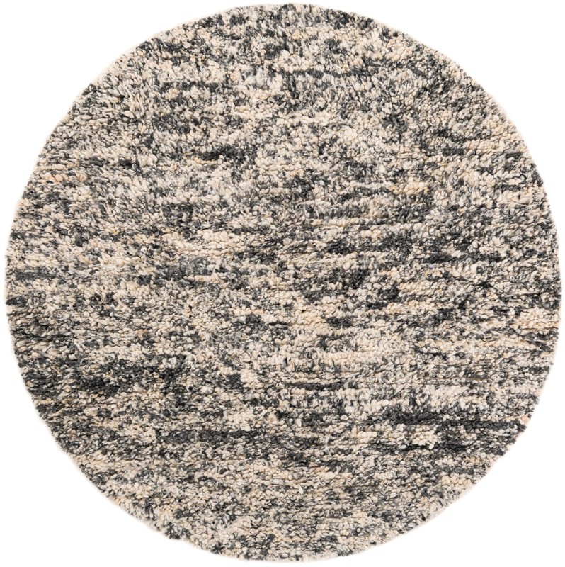 Powell · Abstract Wool Shag Rug, salt and pepper