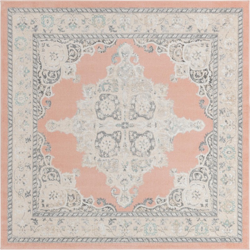 7' 10 x 7' 10 Selby · Border rug, rose