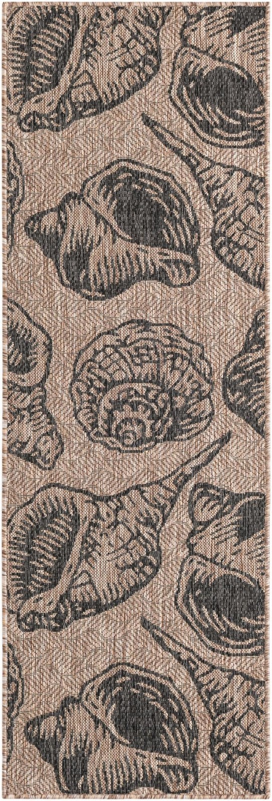 2' x 6' Arcata · Pictoral Outdoor Rug, brown and black