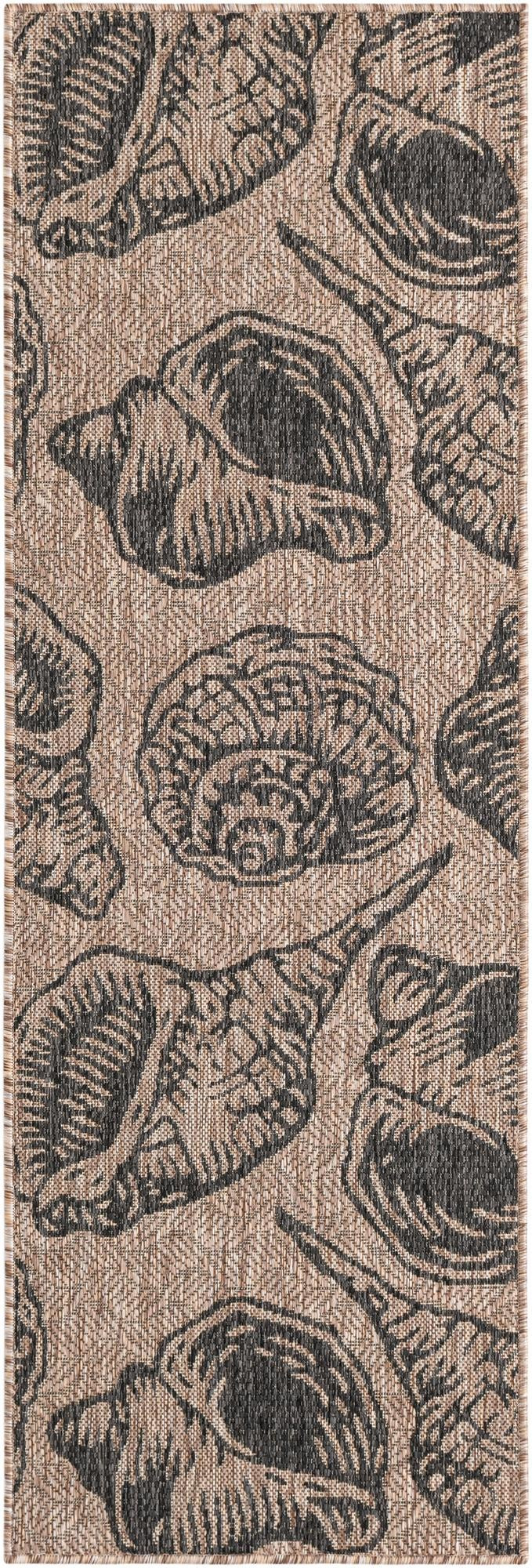 2' x 6' Arcata · Pictoral Outdoor Rug, brown and black