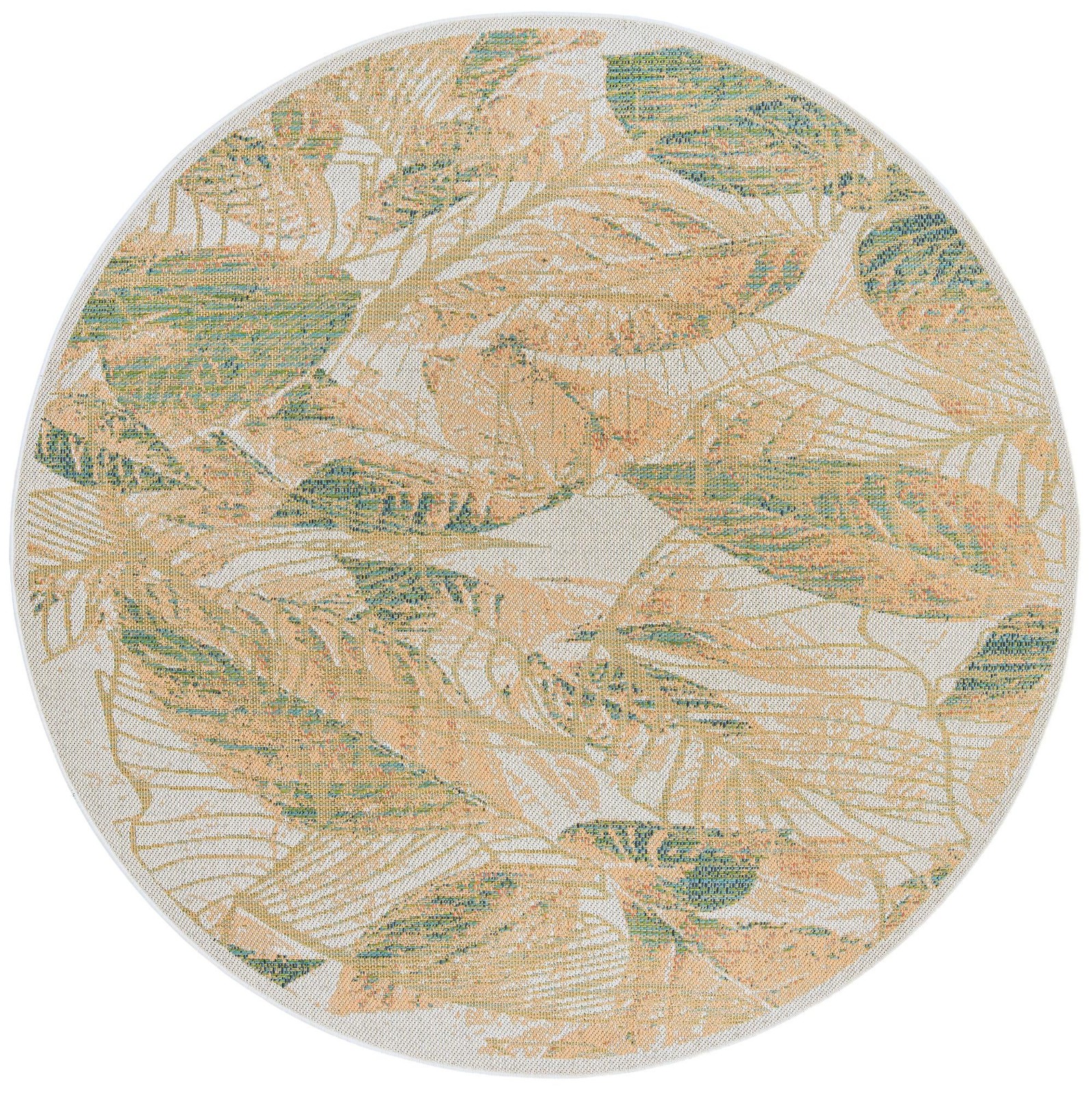 7' 10 x 7' 10 Bayless · Floral / botanical Outdoor Rug, ivory