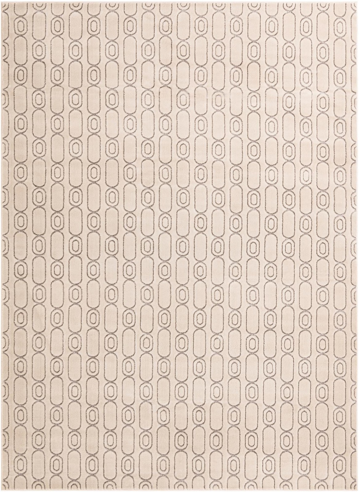 9' x 12' Renwick · Geometric rug, white and silver