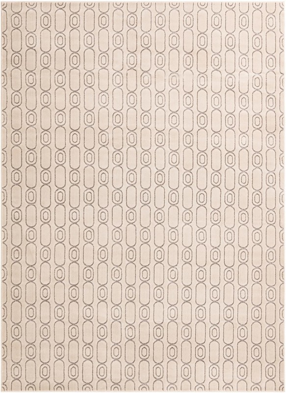 9' x 12' Renwick · Geometric rug, white and silver