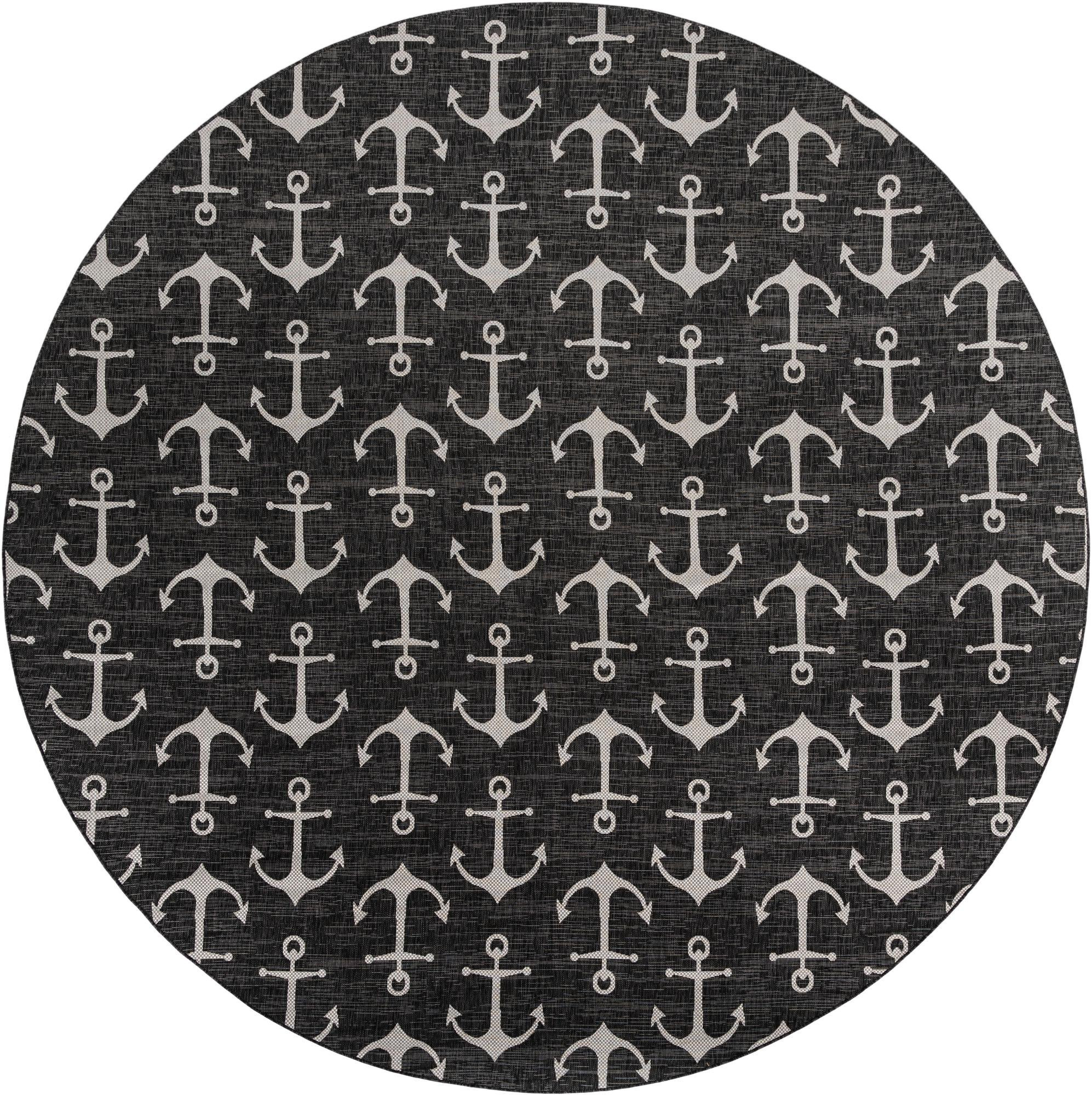 13' x 13' Millbrook · Pictoral Outdoor Rug, charcoal