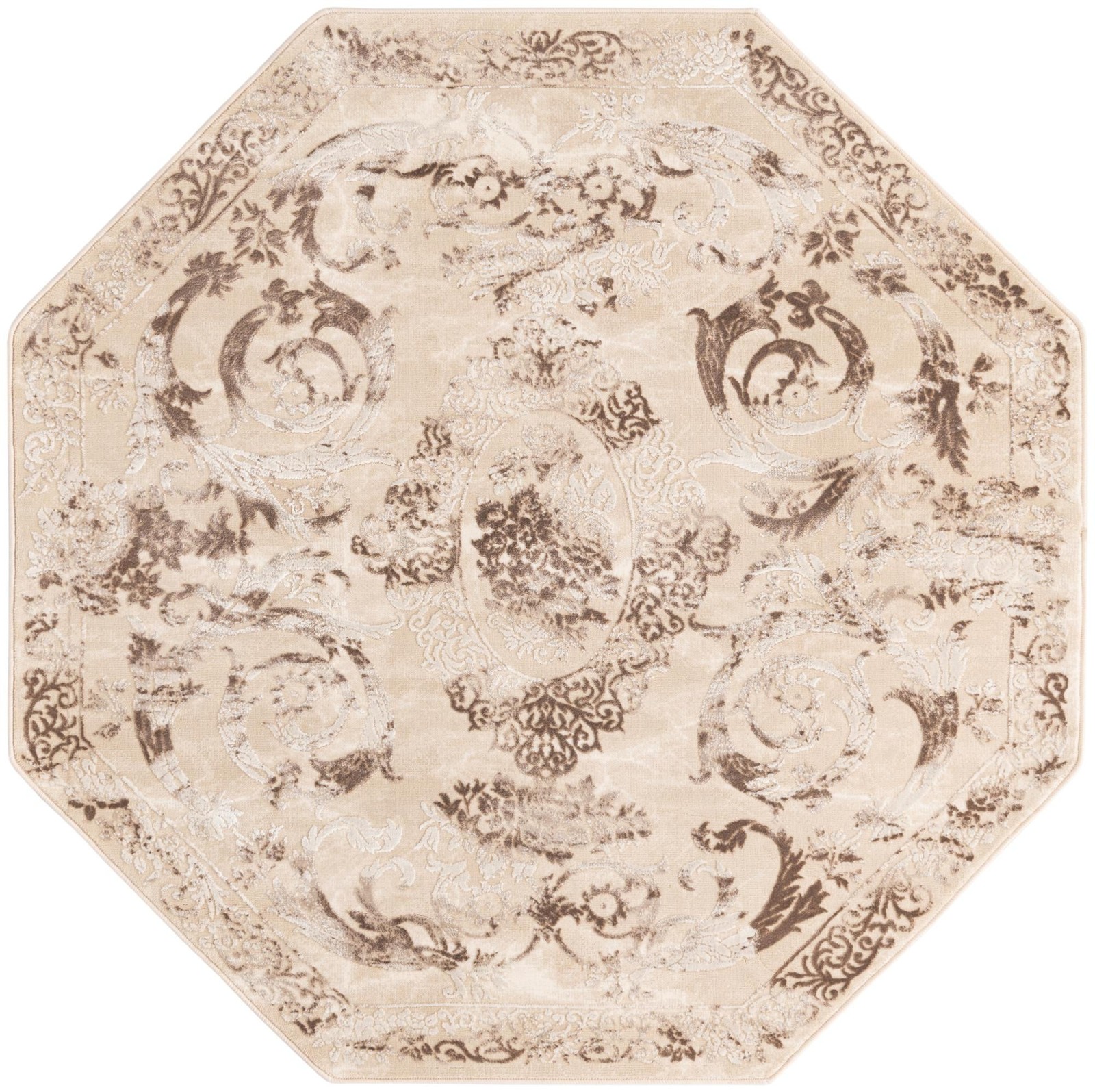 5' 3 x 5' 3 Crockett · Border rug, beige
