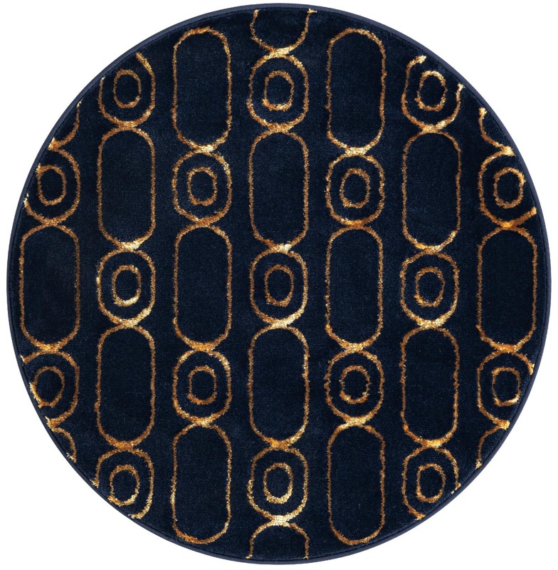 Renwick · Geometric rug, navy blue and gold