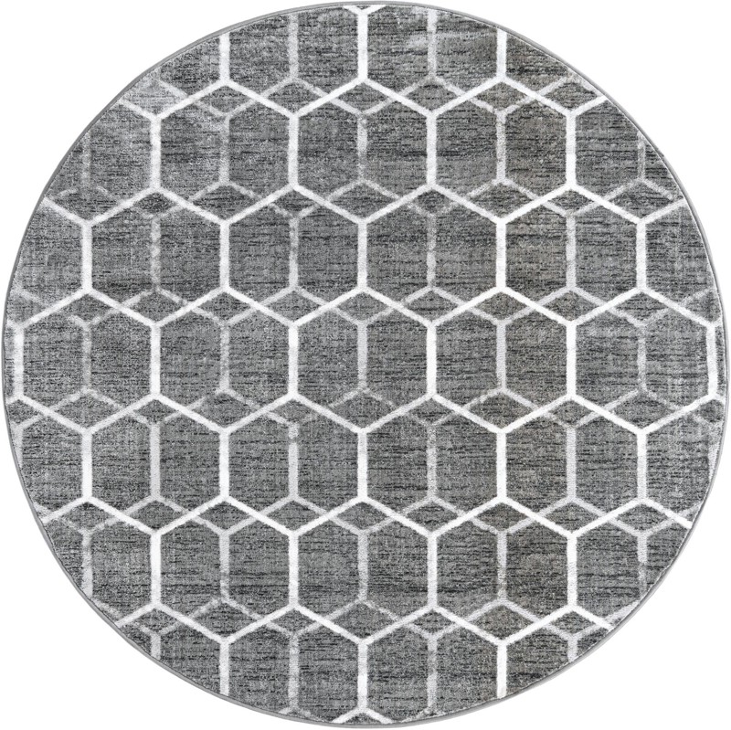 7' x 7' Babcock · Geometric rug, grey