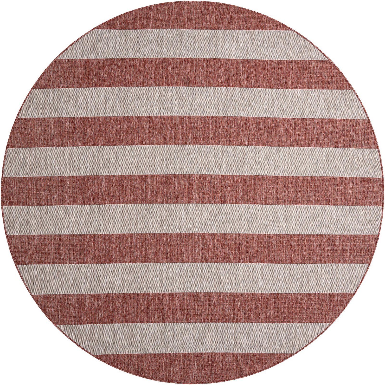 10' x 10' Dahlia · Striped Outdoor Rug, rustred