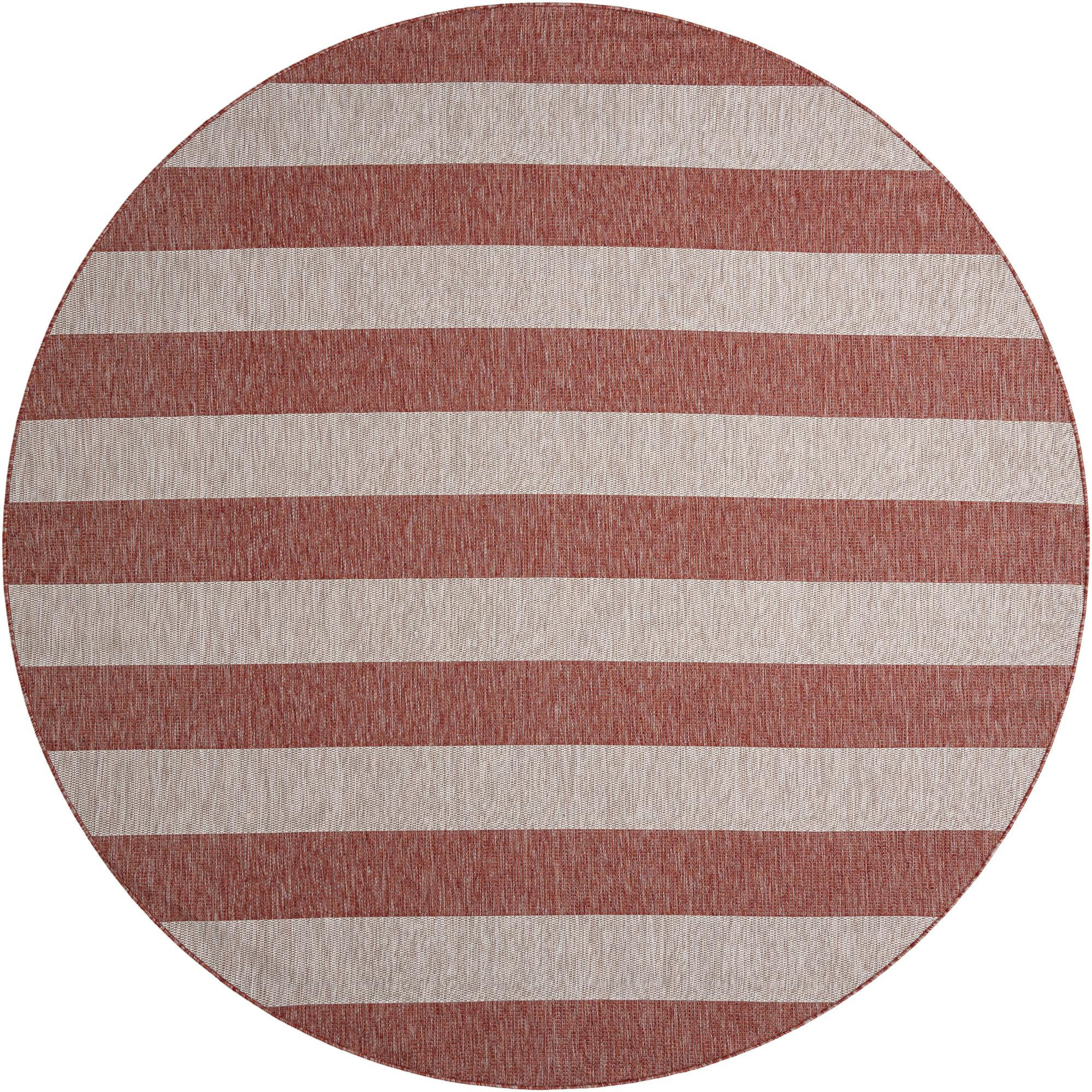 10' x 10' Dahlia · Striped Outdoor Rug, rustred
