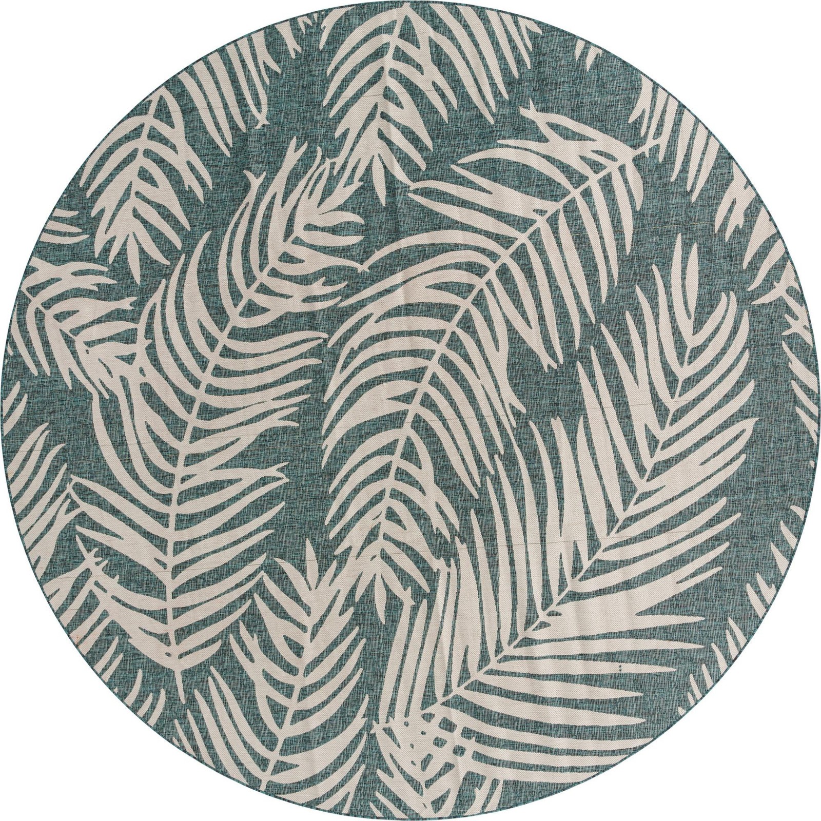 13' x 13' Moody · Floral / botanical Outdoor Rug, teal