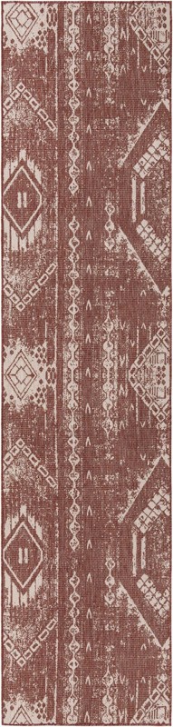 Wildman · Geometric Outdoor Rug, rust red