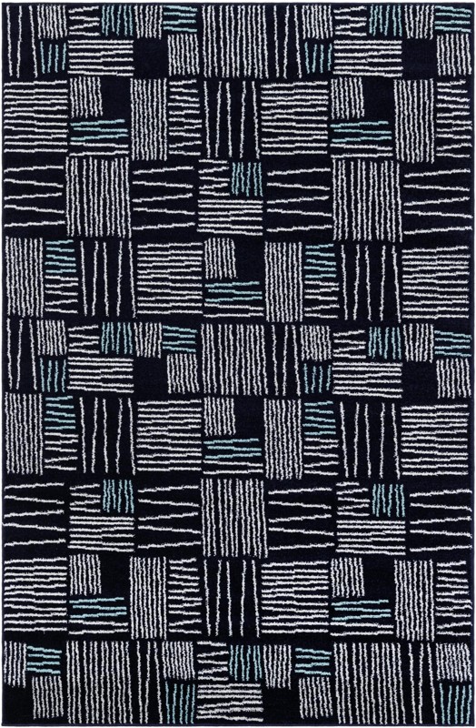 5' 3 x 8' Snowberry · Abstract rug, navy blue