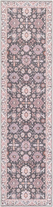 2' x 8' Carden · Border Washable Rug, gray
