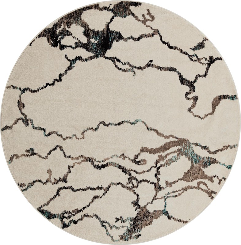 10' x 10' Irwin · Abstract rug, ivory and blue