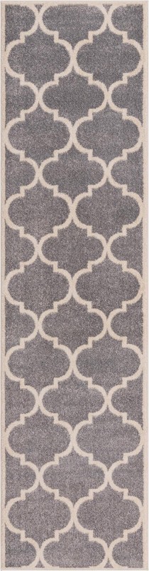 Audley · Trellis rug, gray and beige