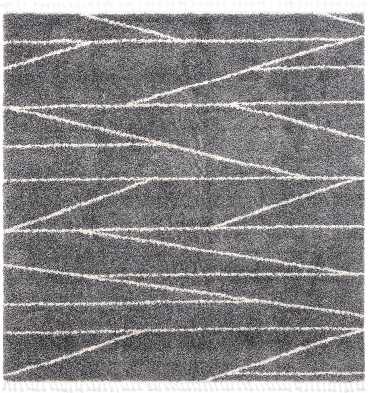 Edenton · Linear shag rug, gray and ivory