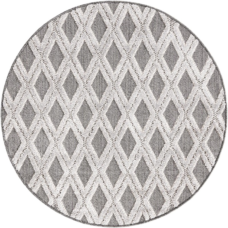 3' 3 x 3' 3 Goshen · Diamond rug, charcoal