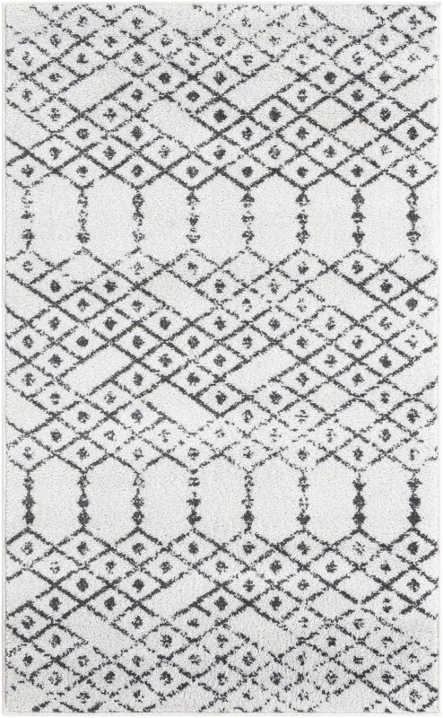 3' 3 x 5' 3 Newcomb · Geometric lattice rug, ivory and charcoal