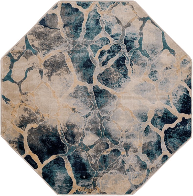 Linden · Abstract rug, navy and beige