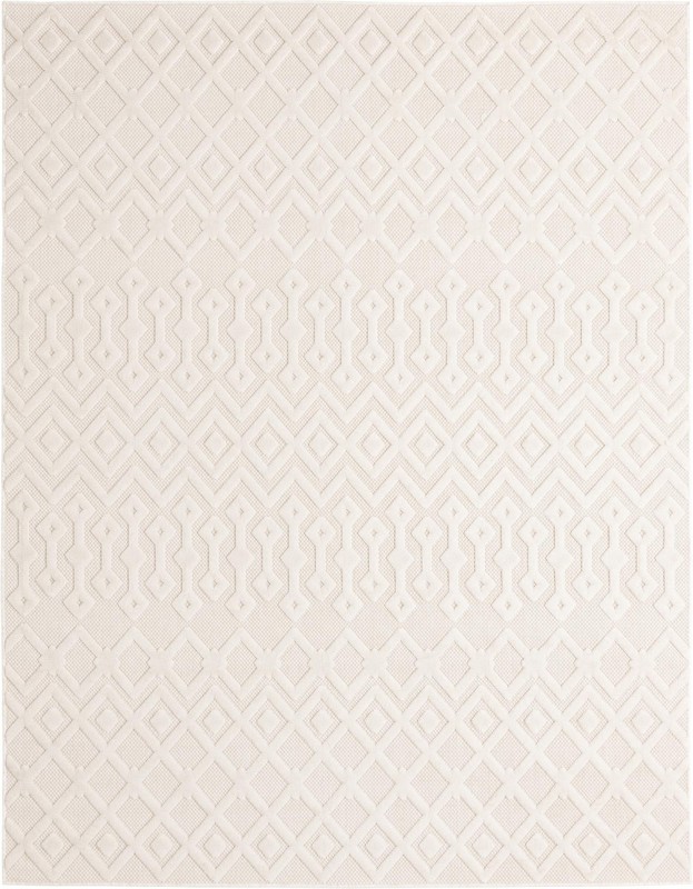 7' 10 x 10' Creed · Diamond Outdoor Rug, ivory