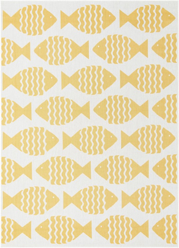 7' 1 x 10' Beresford · Pictoral Outdoor Rug, yellow