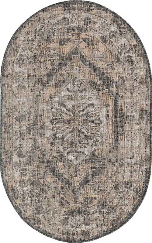 3' x 5' 3 Wylie · Border Outdoor Rug, charcoal