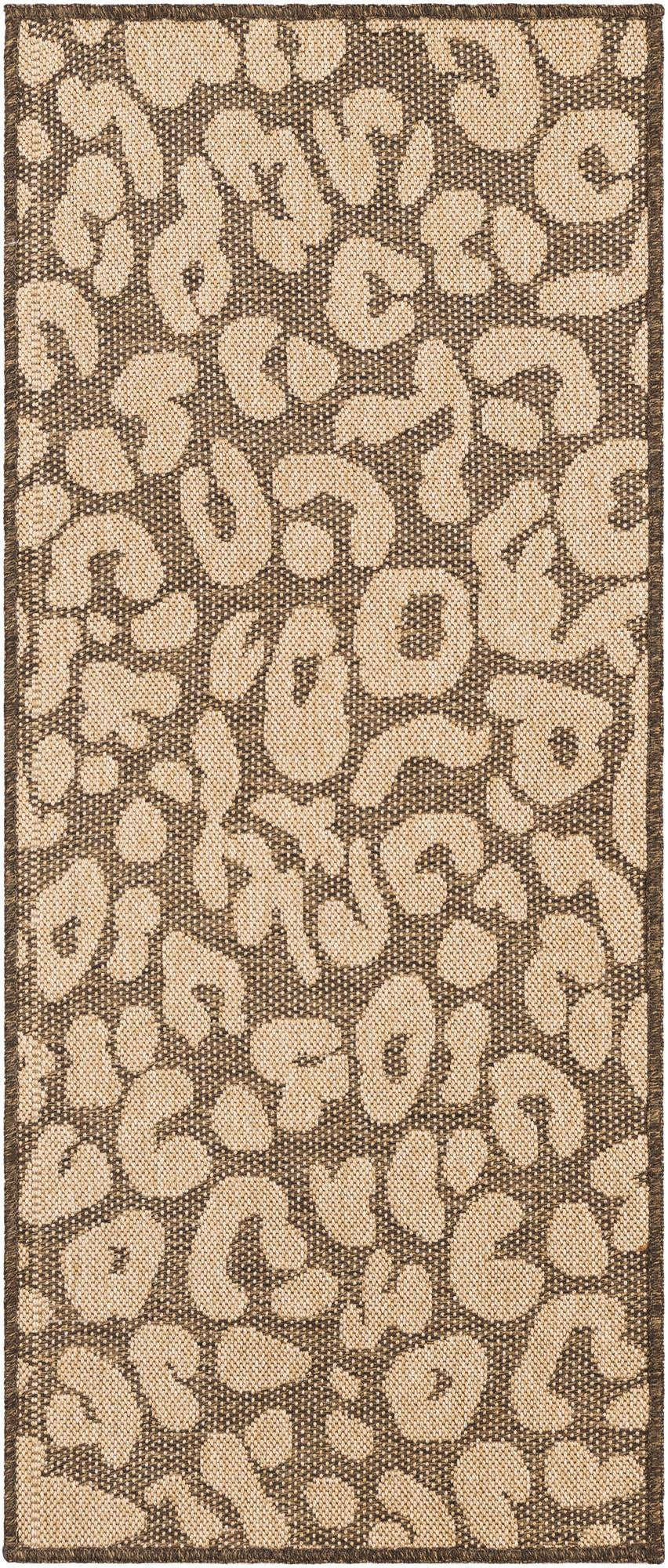2' x 5' 3 Durand · Animal print rug, brown