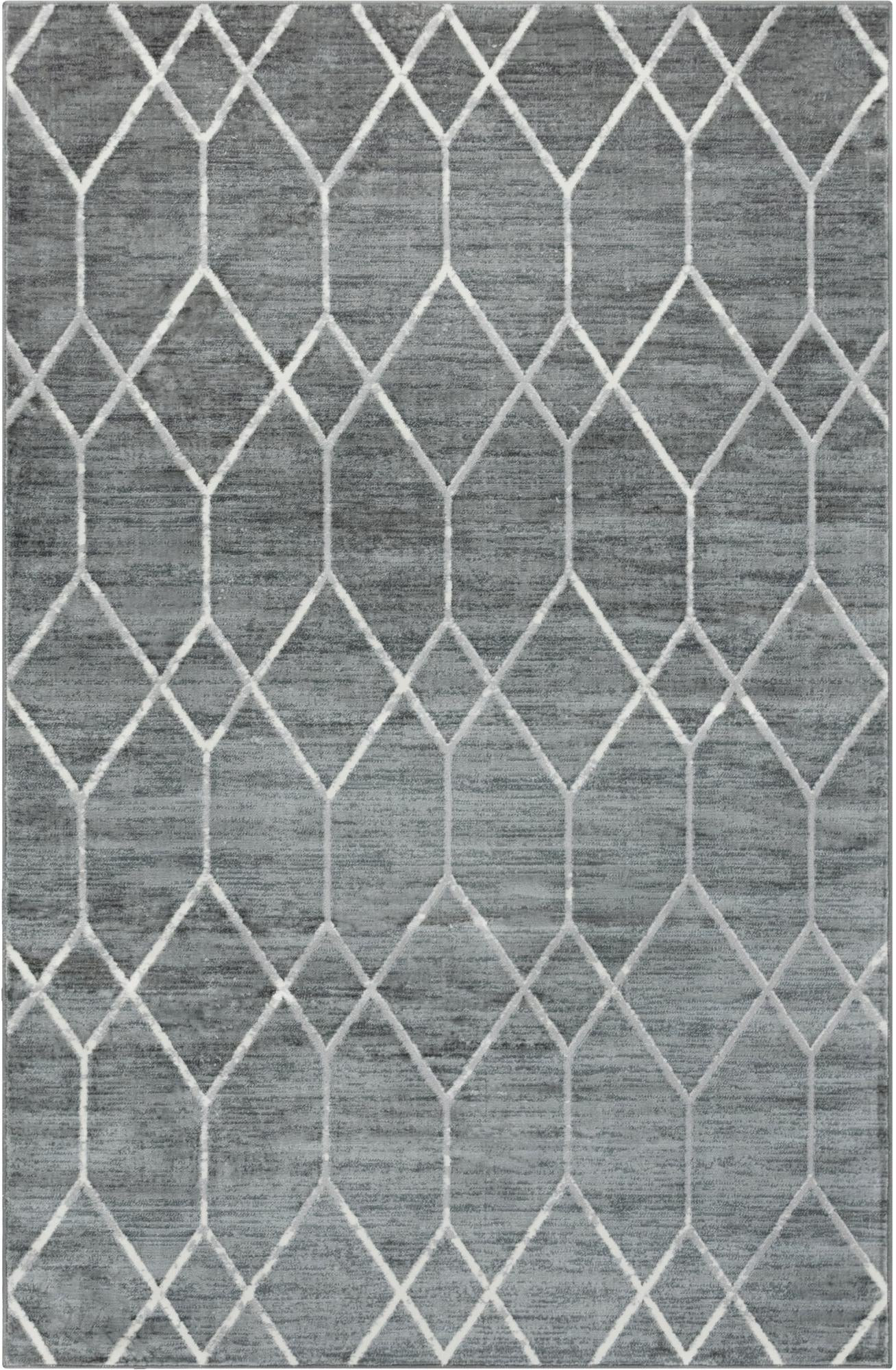 5' x 8' Thatcher · Diamond rug, grey