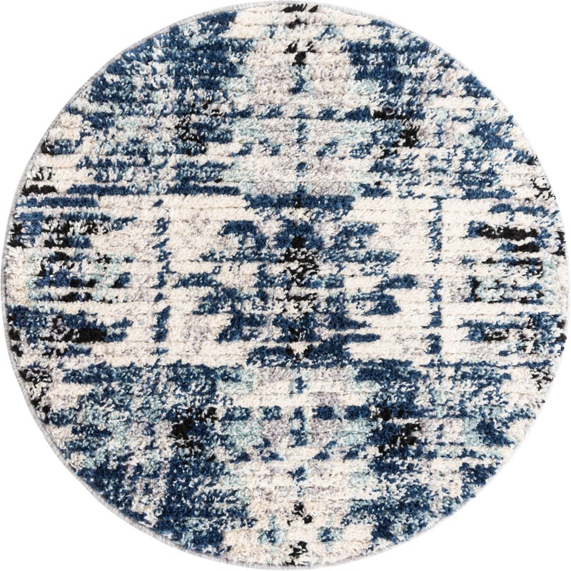 3' x 3' Littleton · Abstract rug, blue