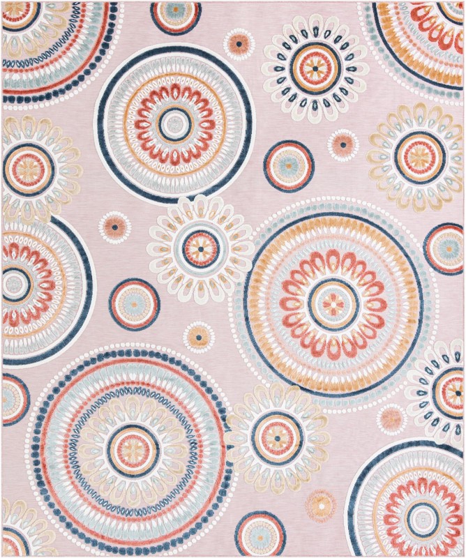 9' 9 x 12' Whitefish · Medallion Outdoor Rug, pink