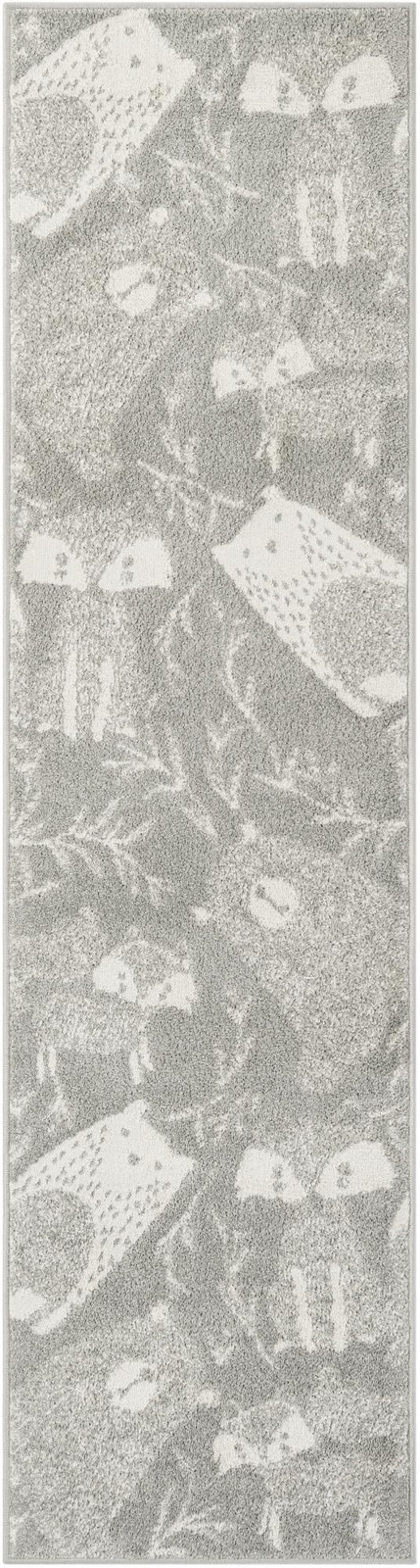 2' x 8' Colgan · Floral / botanical rug, gray