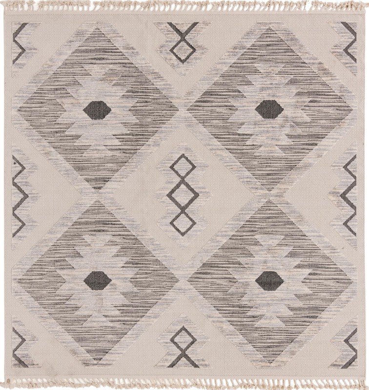 Fletcher · Geometric diamond rug, beige and gray