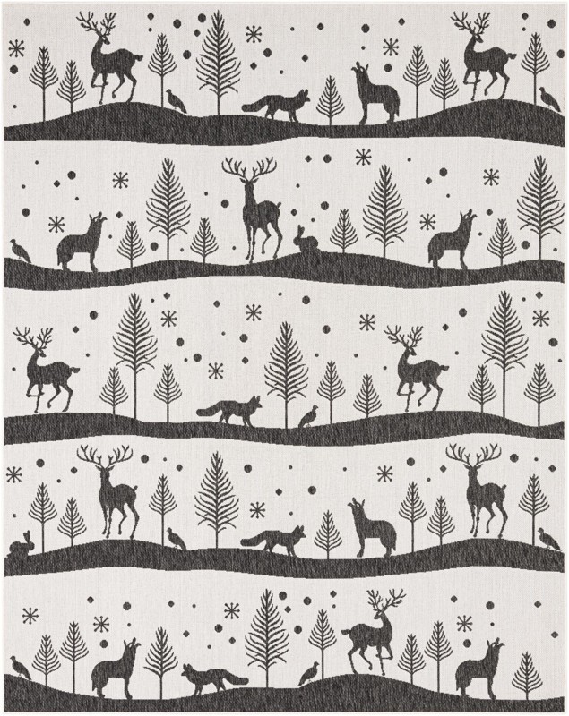 Cashel · Pictoral Outdoor Rug, black and white